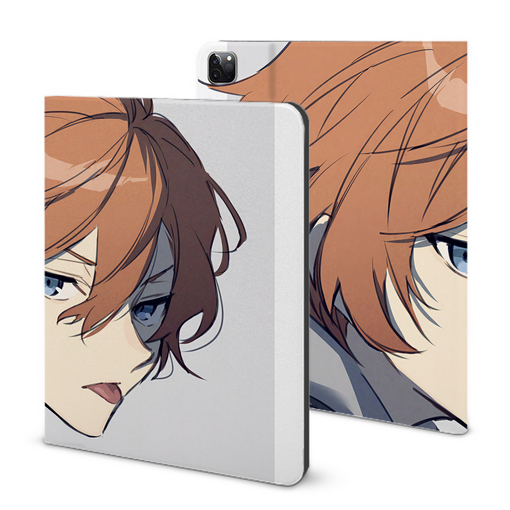 （画像用） 文豪ストレイドッグス Bungo Stray Dogs IPad ケース ブック型 PUレザー TPU 耐衝撃 軽量 薄型 ペン収納なし 全面保護 IPad 各モデル対応